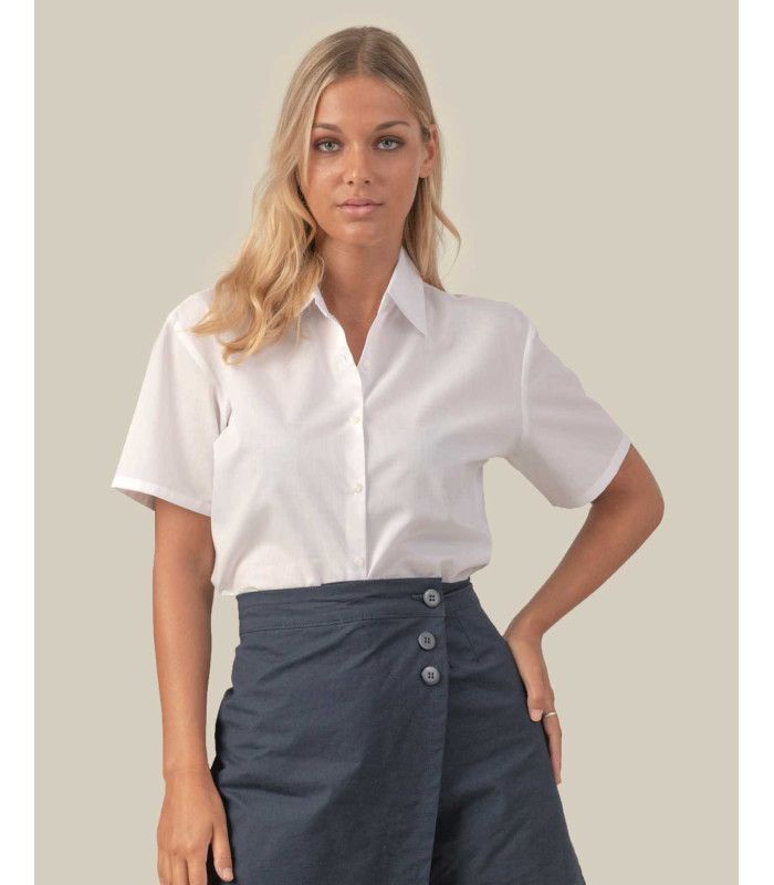 Camisa Mujer Popelín Manga Corta Pekin