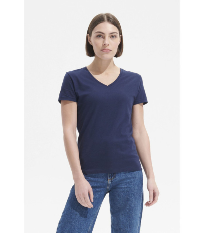 Camiseta Imperial Mujer Manga Corta Cuello de Pico Serigrafiada